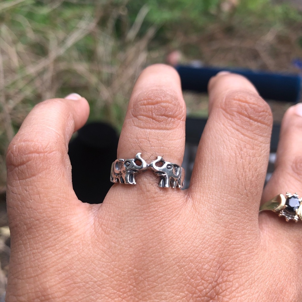 Silver Elephant Ring vintage 925 sterling silver